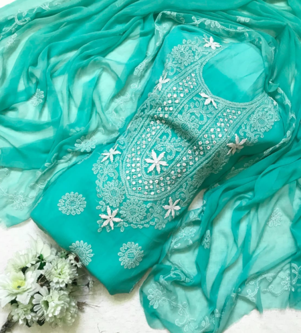 HANDMADE RESHAM EMBROIDERED MULTAANI SUITS - Image 2