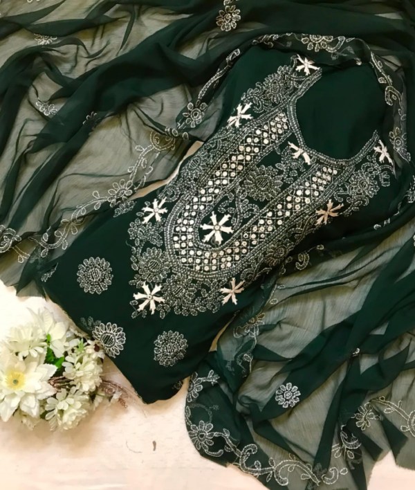 HANDMADE RESHAM EMBROIDERED MULTAANI SUITS - Image 9