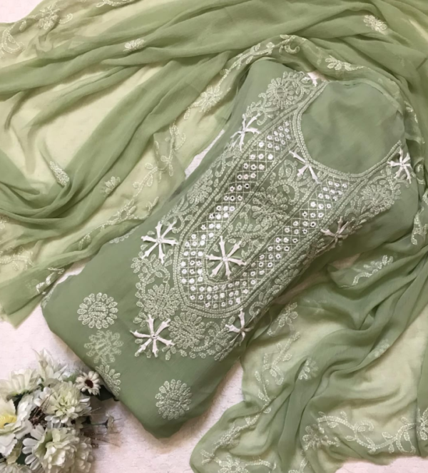 HANDMADE RESHAM EMBROIDERED MULTAANI SUITS - Image 5