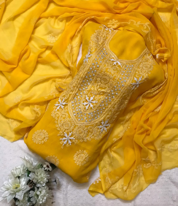 HANDMADE RESHAM EMBROIDERED MULTAANI SUITS - Image 4
