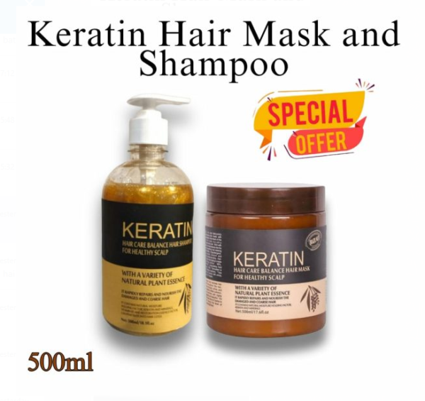 Pack Off 2 Deal Hair Keratin Mask & Shampoo Deal, 500ml