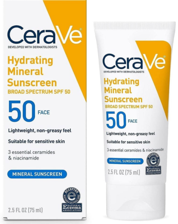 Cerave Hydrating Mineral Sunscreen Spf 50 | 100 Ml – Cerave Hydrating Sunblock | Broad Spectrum Spf 50
